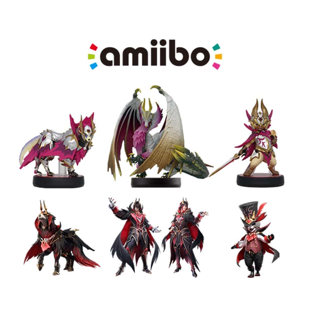 NS 魔物獵人崛起：破曉 Amiibo 爵銀龍 爵銀龍犬 爵銀龍貓 破曉 魔物獵人 公仔 正版