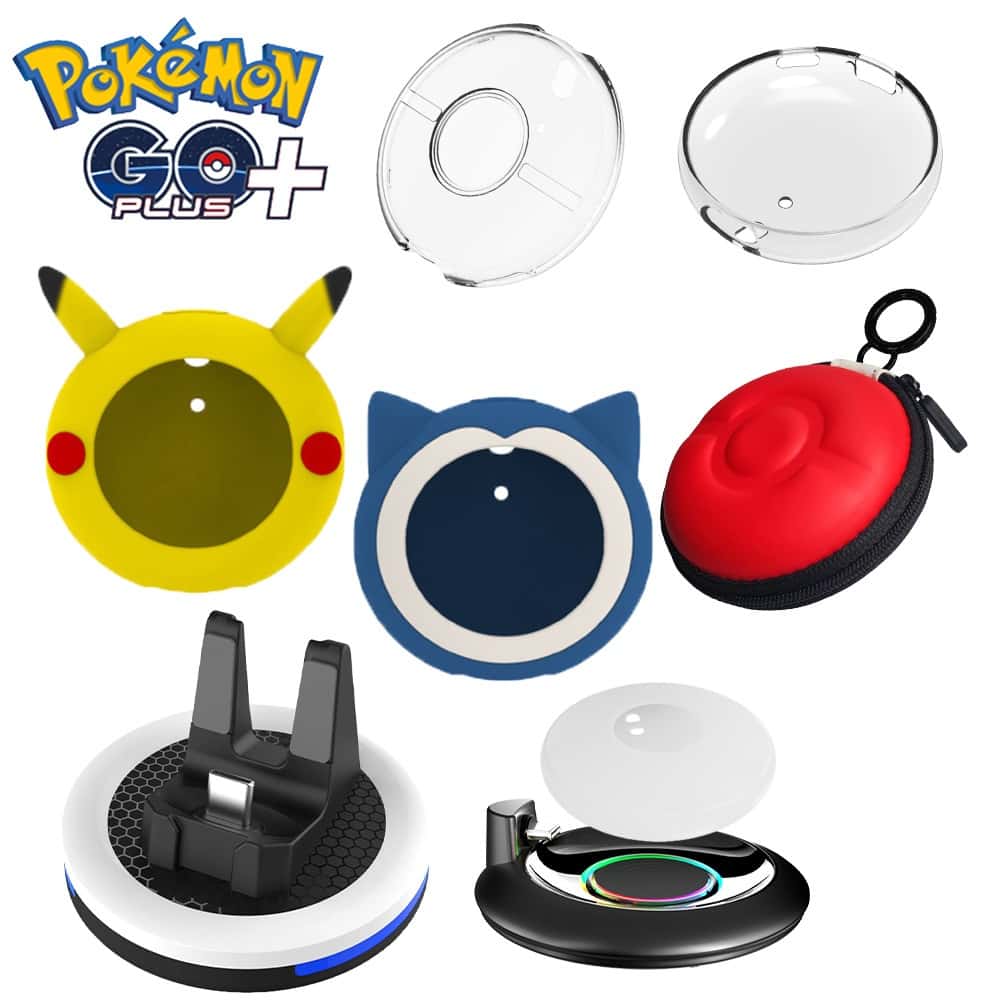 Pokemon GO Plus+ 寶可夢 精靈球 自動抓寶神器 配件 收納包 水晶殼 矽膠套 充電座 保護套