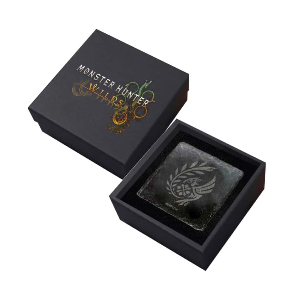 PS 索尼 特典 魔物獵人 荒野 鐳雕石板杯墊 石製 雕刻 杯墊 擺飾 調查隊 紋章 封禁之地 石板 獵人