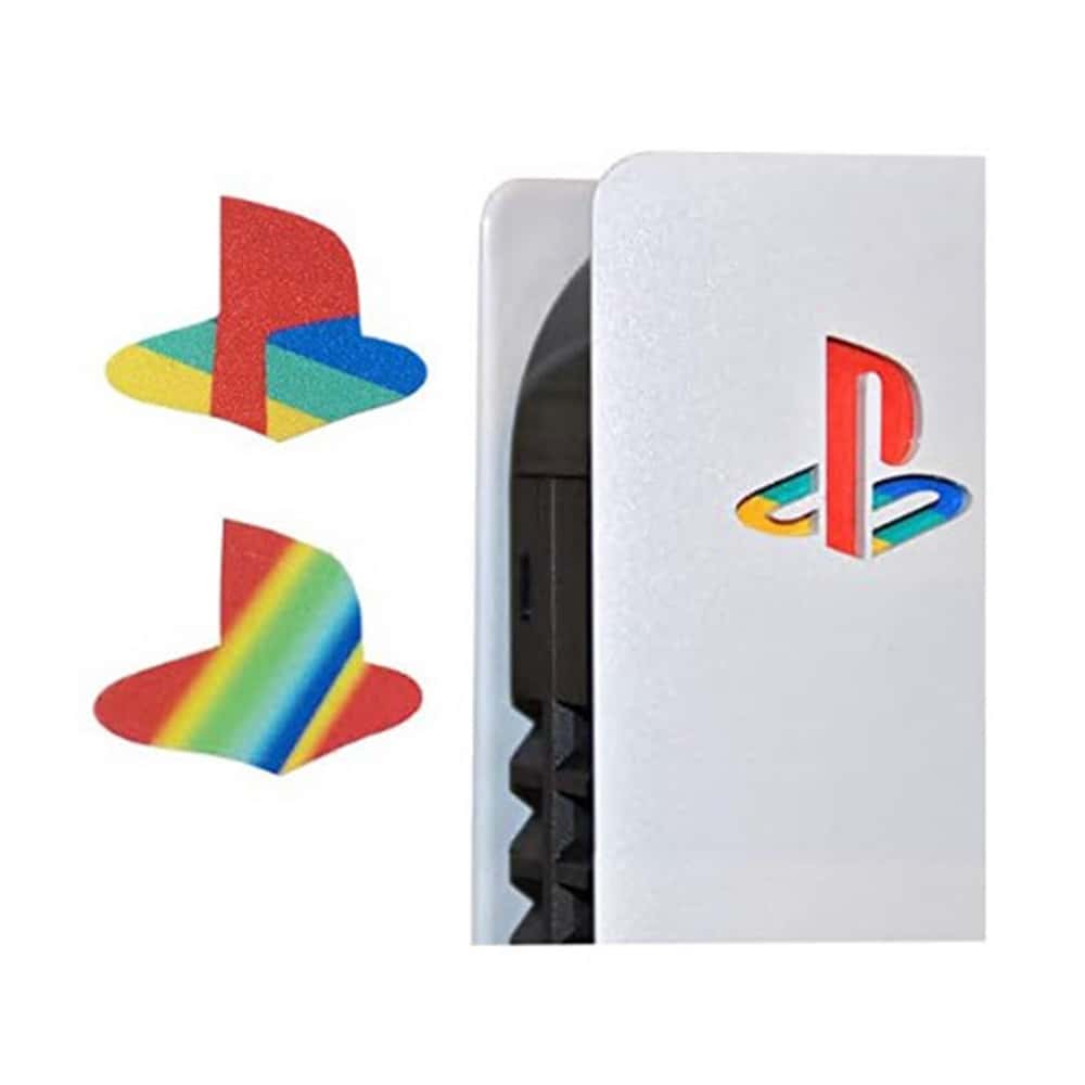 PS PS5 側蓋LOGO彩色貼 原祖 懷舊 貼紙 彩色 復古 PS SLIM PRO 數位 光碟 改裝