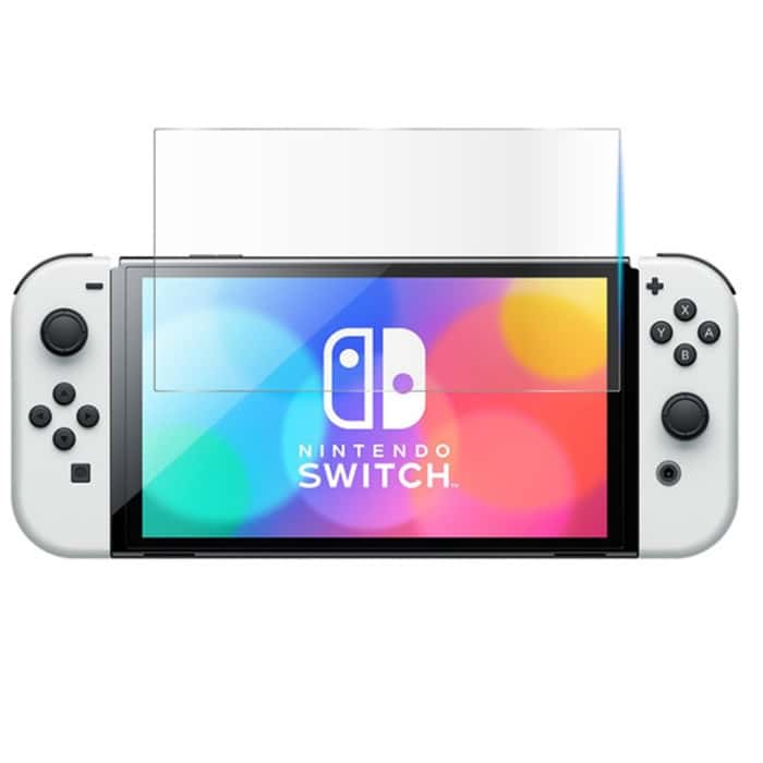 NS Switch 9H硬度鋼化玻璃保護貼 全覆蓋抗指紋防爆高清透明 保護膜 週邊 配件 保貼 滿版