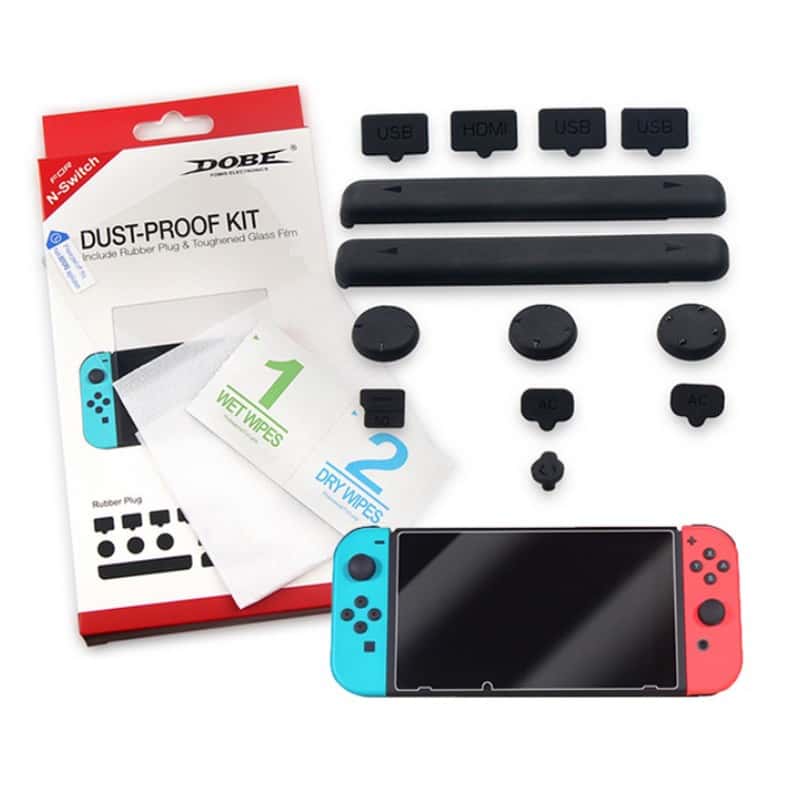 NS Switch DOBE 硬度鋼化玻璃保護貼 防塵套 防爆高清透明 保護膜 週邊 配件 保貼 滿版